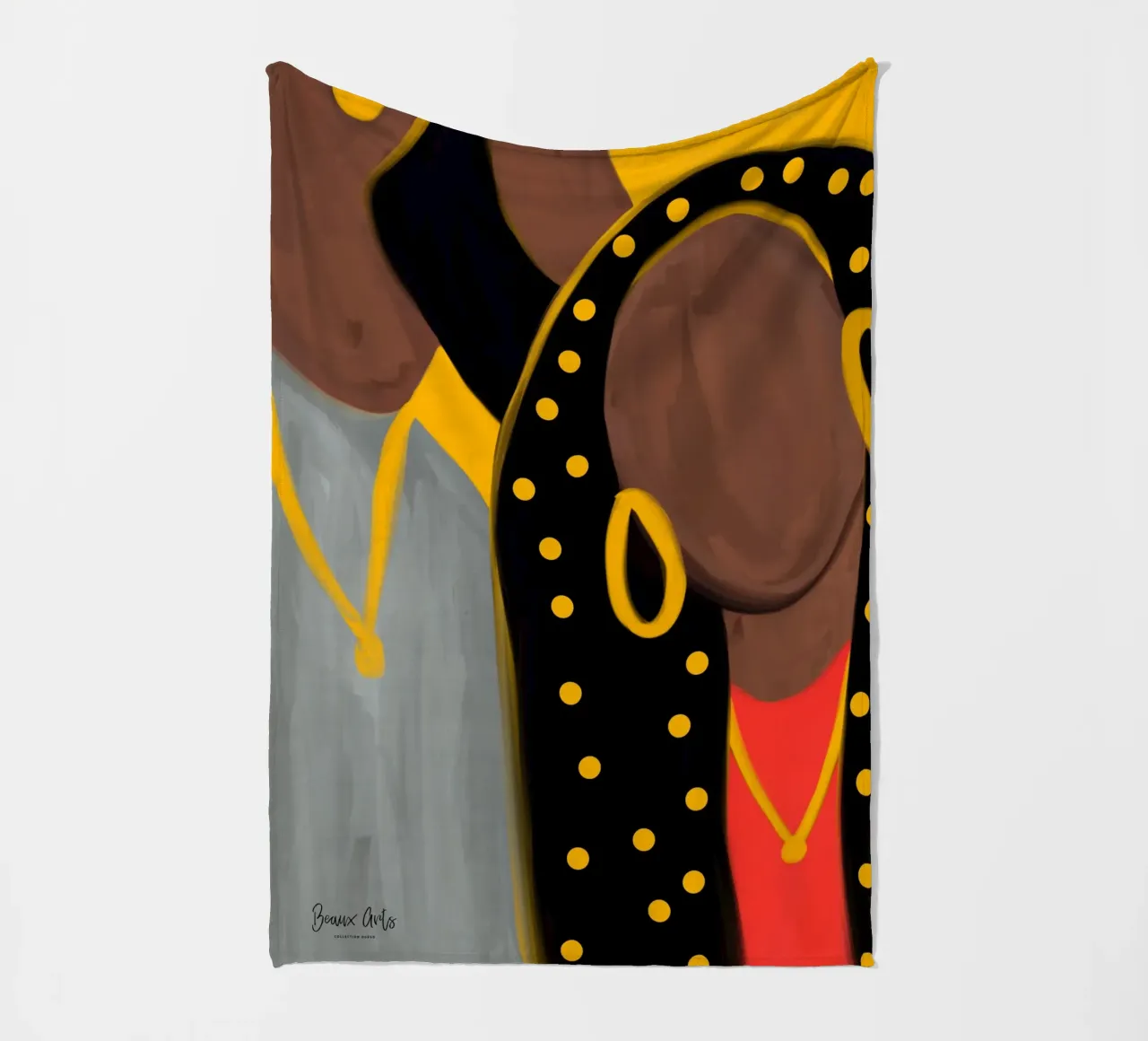 Afro Frame fleecedeken van Mathudace Créas