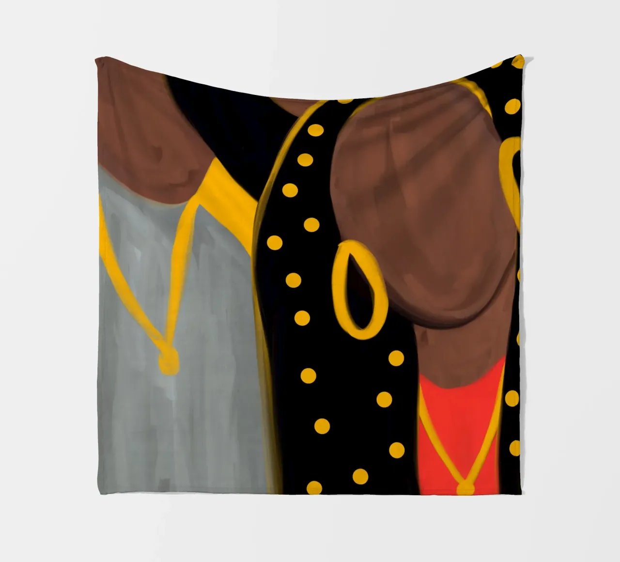 Afro Frame fleecedeken van Mathudace Créas