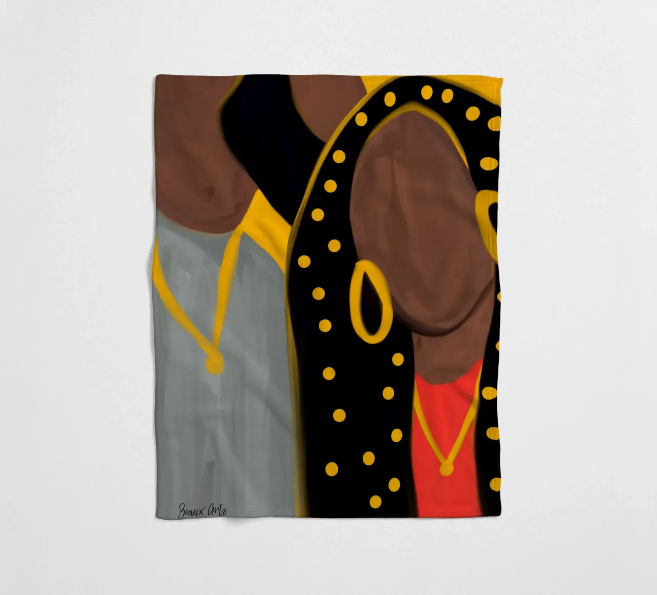 Afro Frame fleecedeken van Mathudace Créas