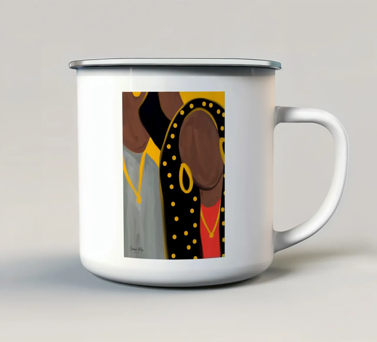 Afro Frame tazza in smalto da Mathudace Créas
