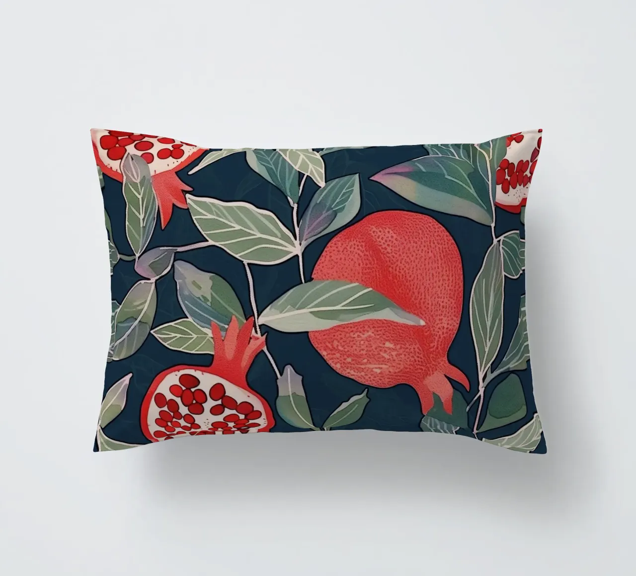 Melograno Pianta Frutta Cibo Vintage Botanico Boho Floreale cuscino da Gentle Echoes Art