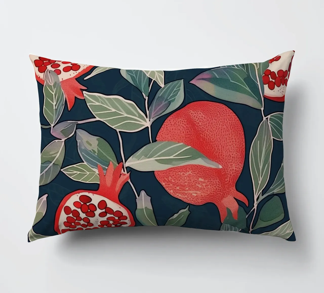 Melograno Pianta Frutta Cibo Vintage Botanico Boho Floreale cuscino da Gentle Echoes Art