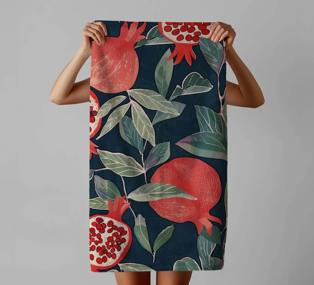 Melograno Pianta Frutta Cibo Vintage Botanico Boho Floreale asciugamano da bagno da Gentle Echoes Art