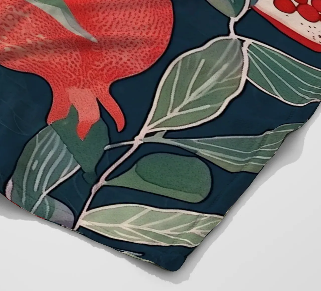 Melograno Pianta Frutta Cibo Vintage Botanico Boho Floreale coperta in pile da Gentle Echoes Art