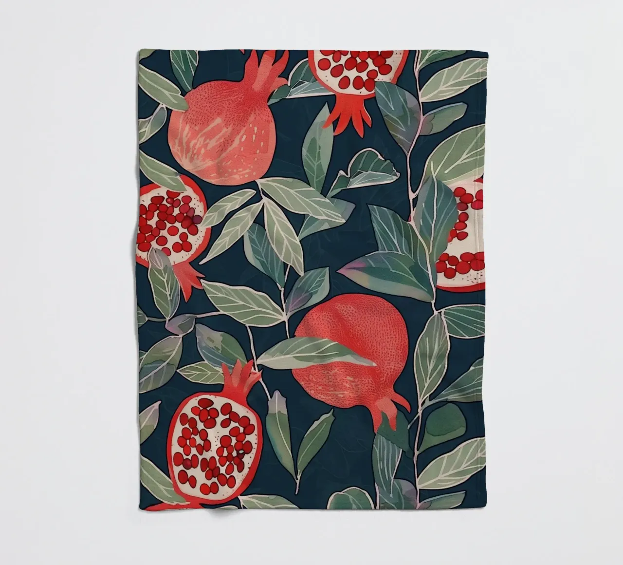 Melograno Pianta Frutta Cibo Vintage Botanico Boho Floreale coperta in pile da Gentle Echoes Art