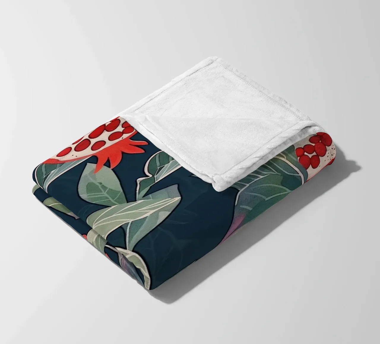 Melograno Pianta Frutta Cibo Vintage Botanico Boho Floreale coperta in pile da Gentle Echoes Art
