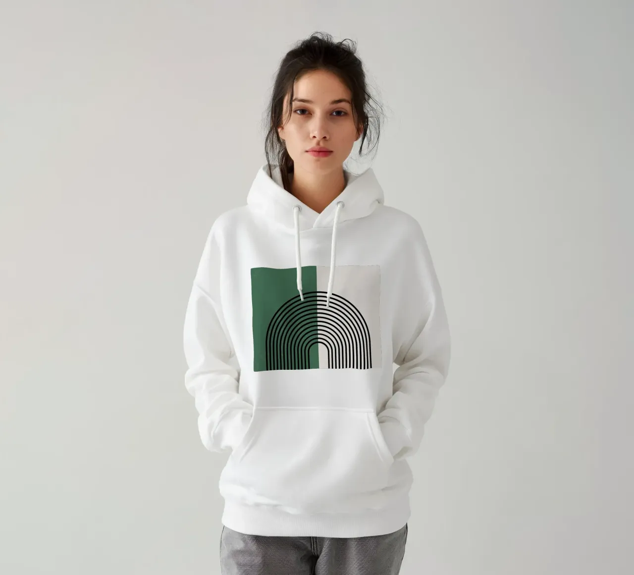 Linee semicircolari Boho - moderne e armoniose felpa con cappuccio da Whole©