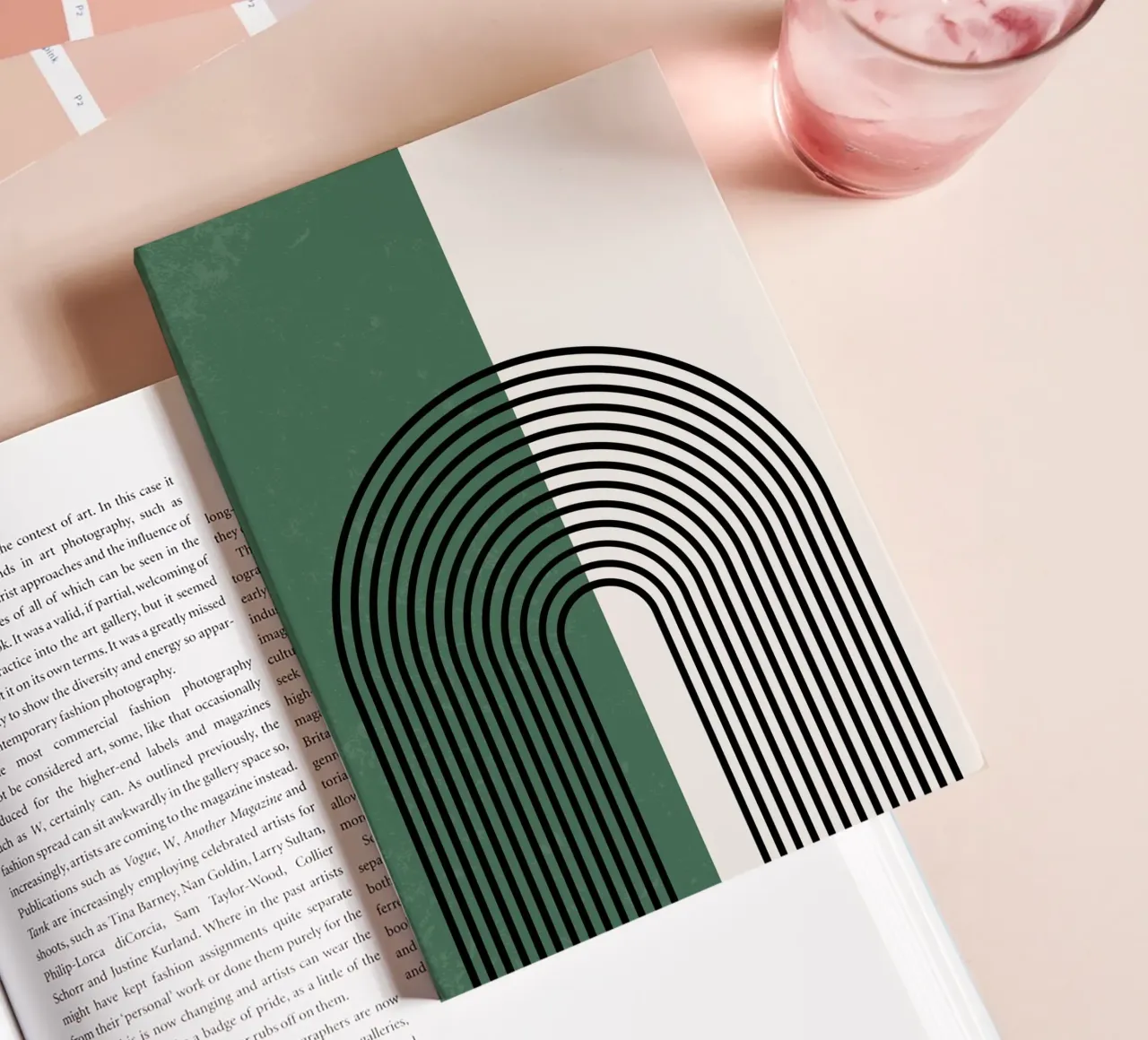 Boho semi-circular lines - modern & harmonious notebook by Whole©