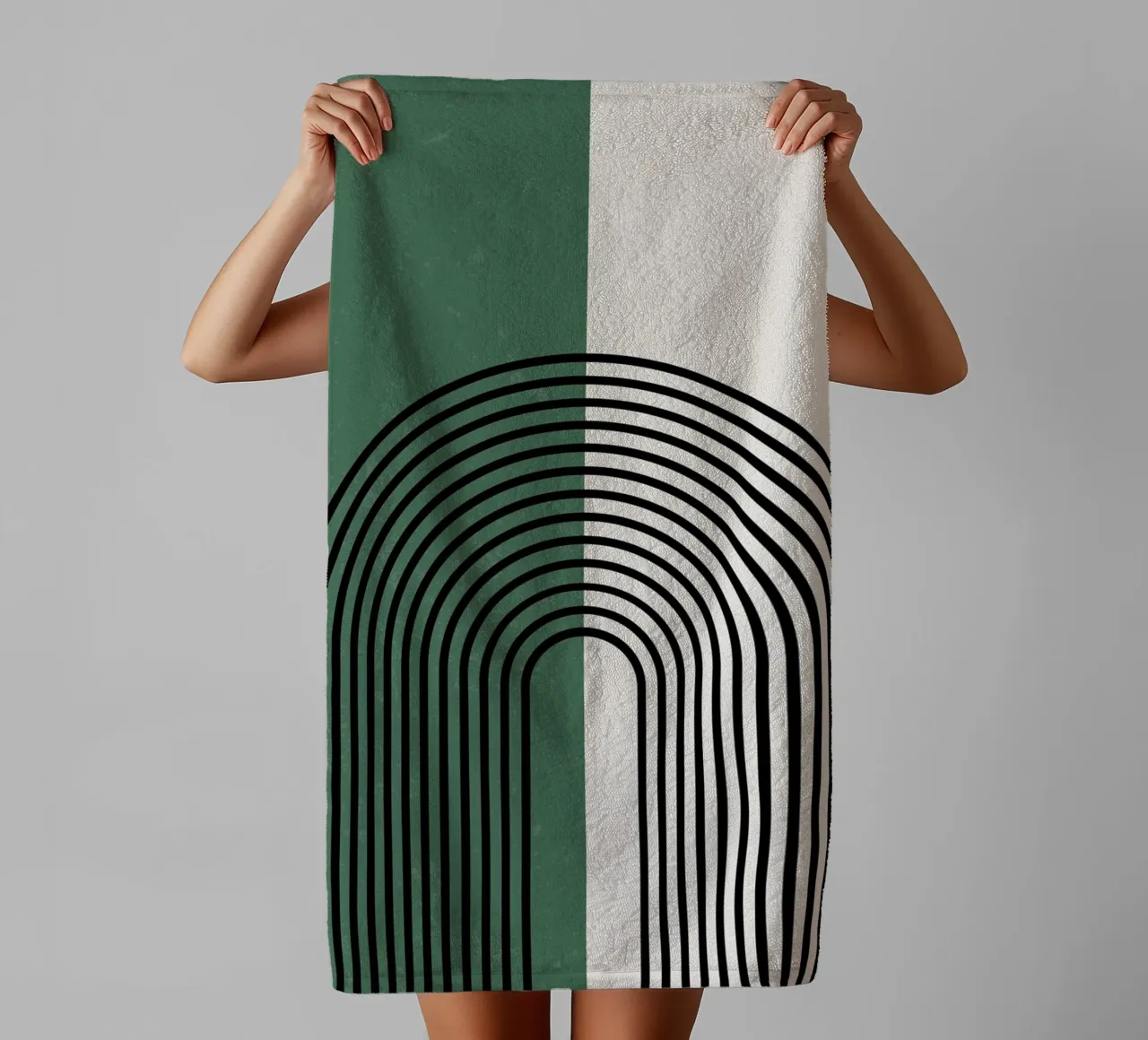 Boho semi-circular lines - modern & harmonious towel by Whole©