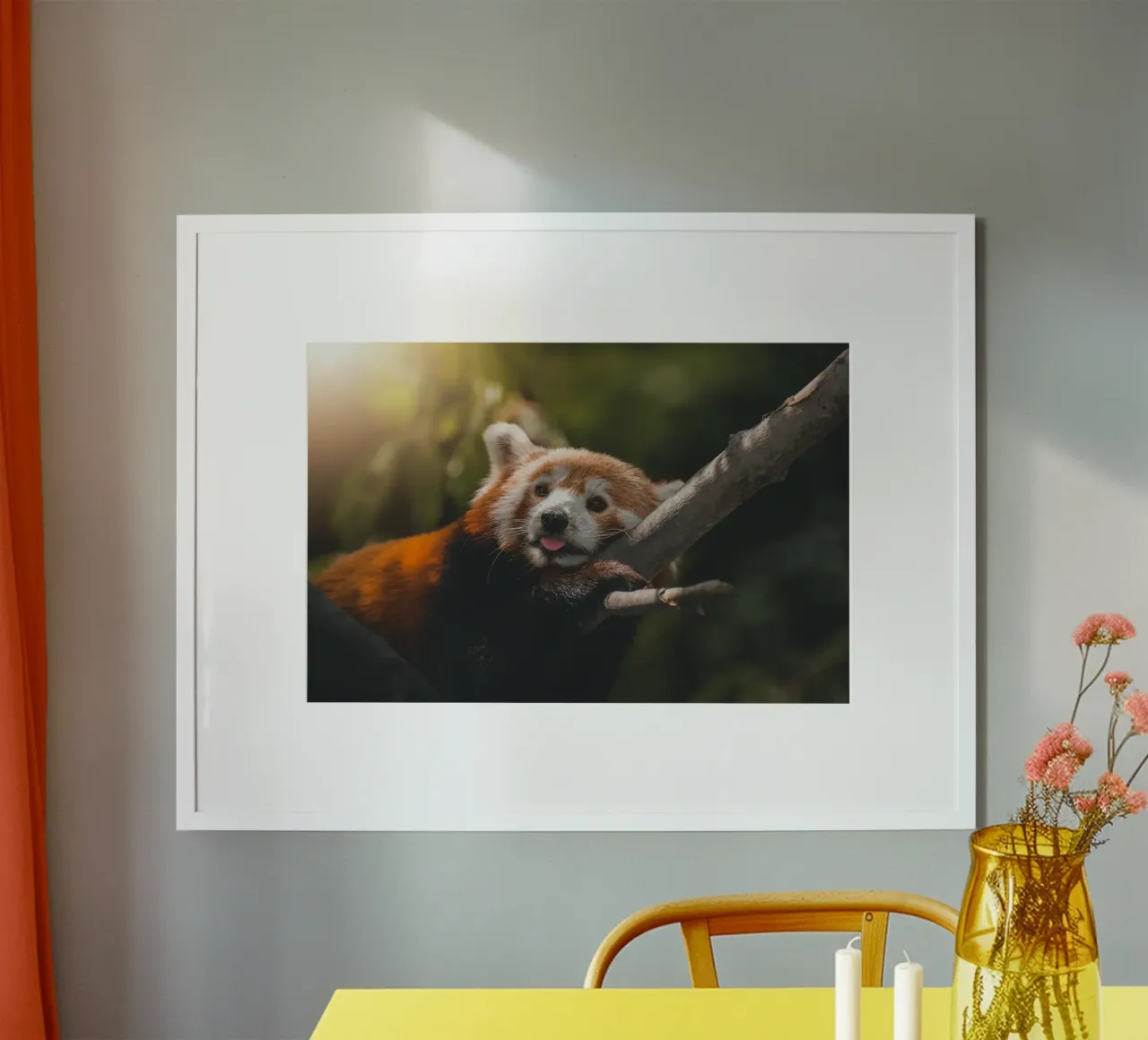 Roter Panda – Der kleine Waldgeist Poster mit Kunststoffrahmen von fokusfernweh