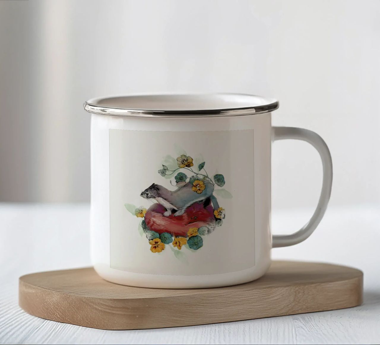 Stoat & Fox tazza in smalto da La Scarlatte