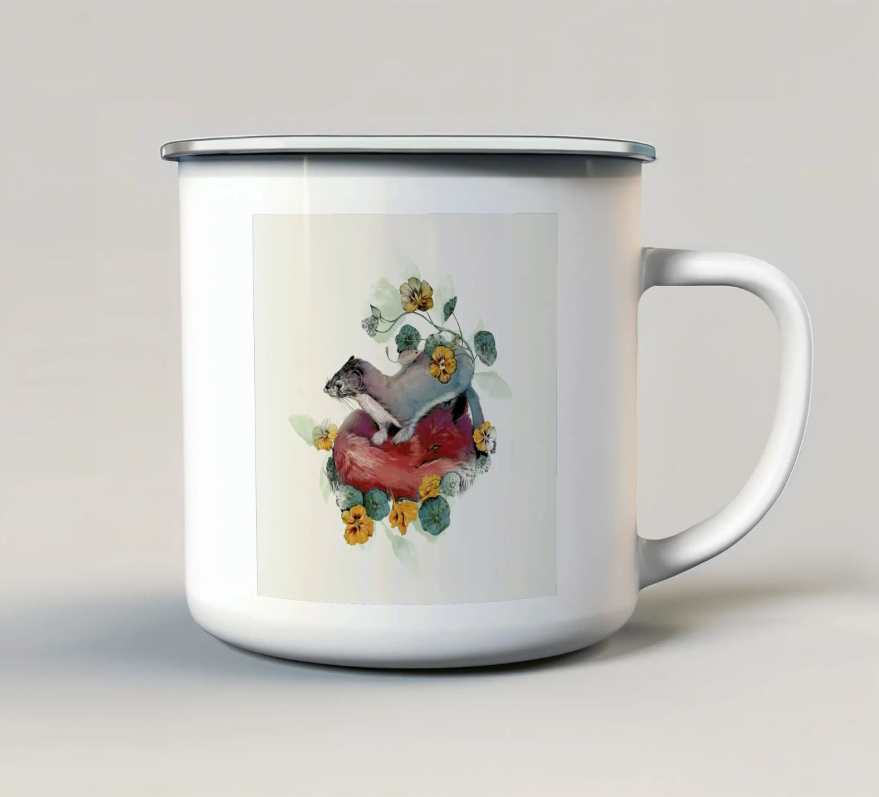 Stoat & Fox tazza in smalto da La Scarlatte