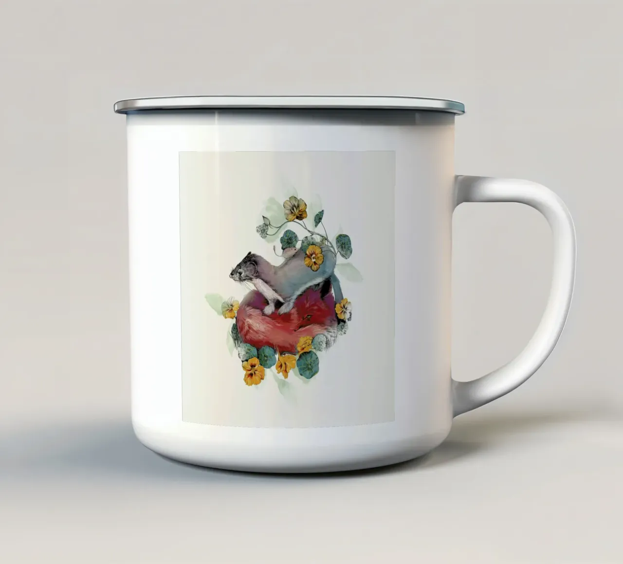 Stoat & Fox tazza in smalto da La Scarlatte