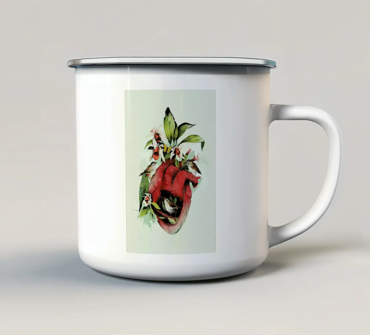 Heart of Birds tazza in smalto da La Scarlatte