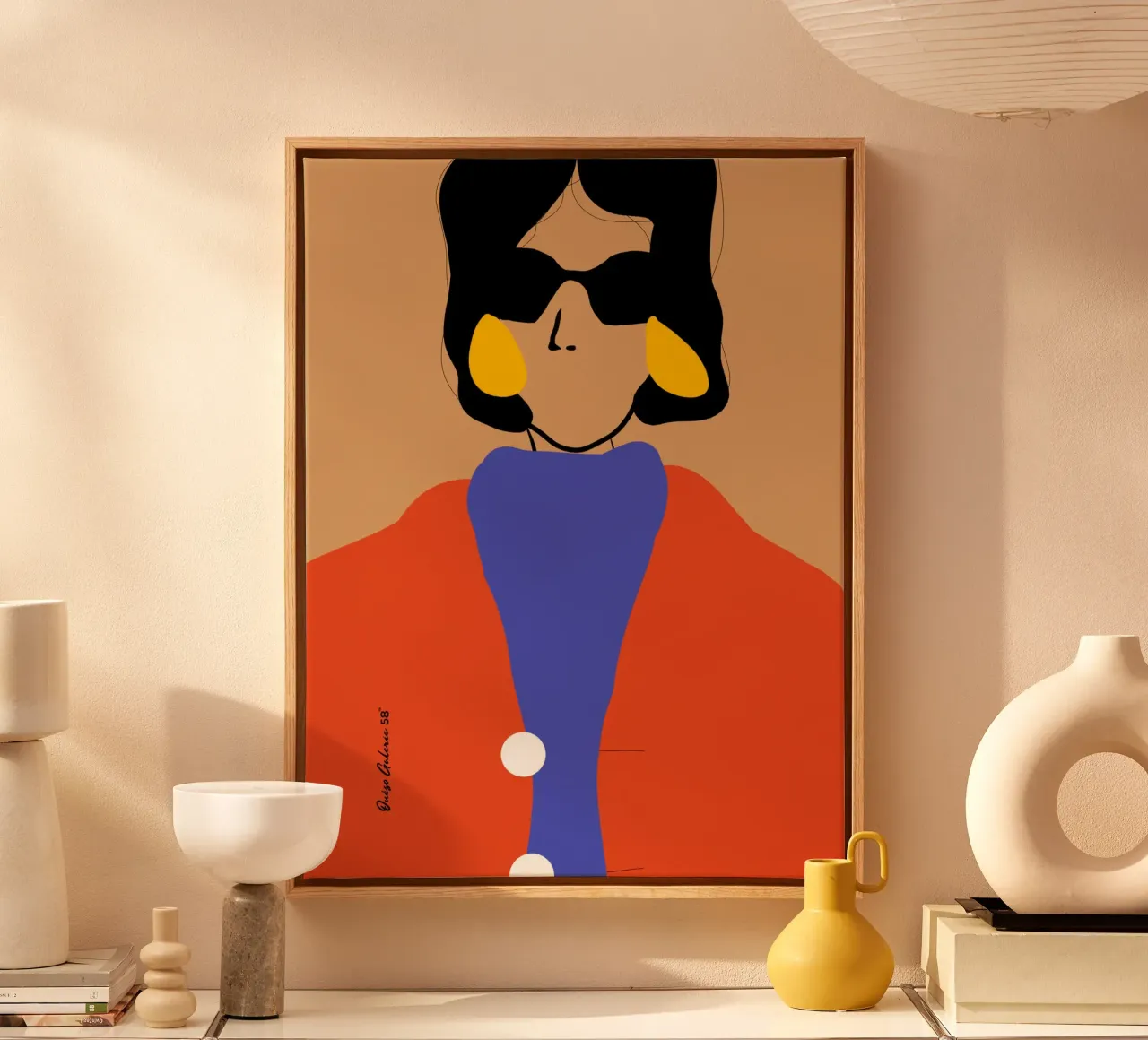 Golden Reverberation canvas with Floater frame by Mike Leymi