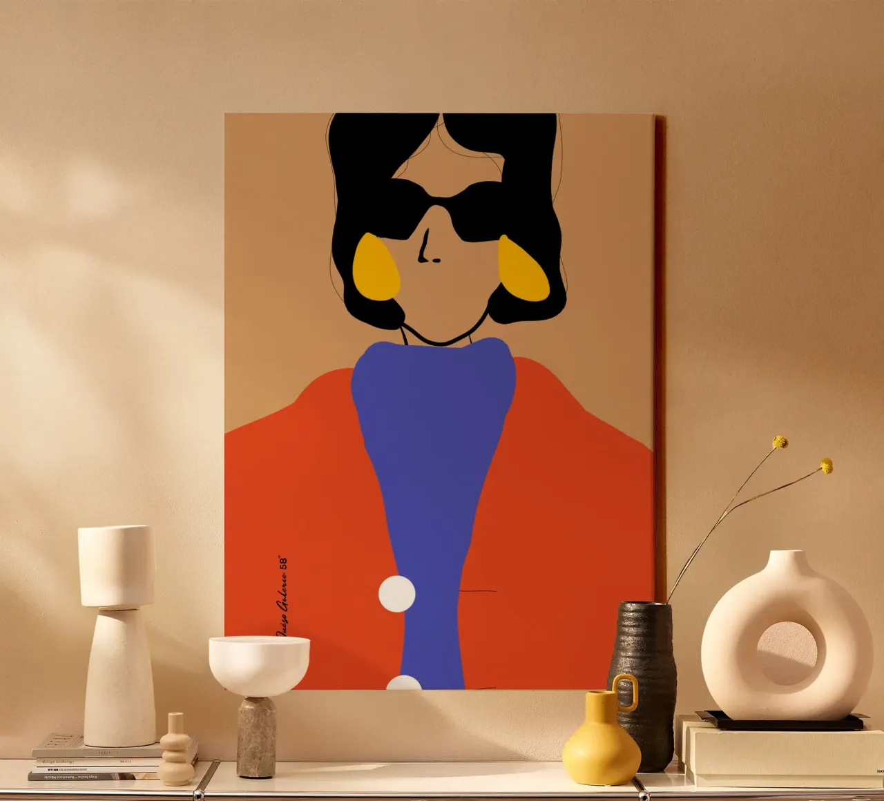 Golden Reverberation canvas with Floater frame by Mike Leymi