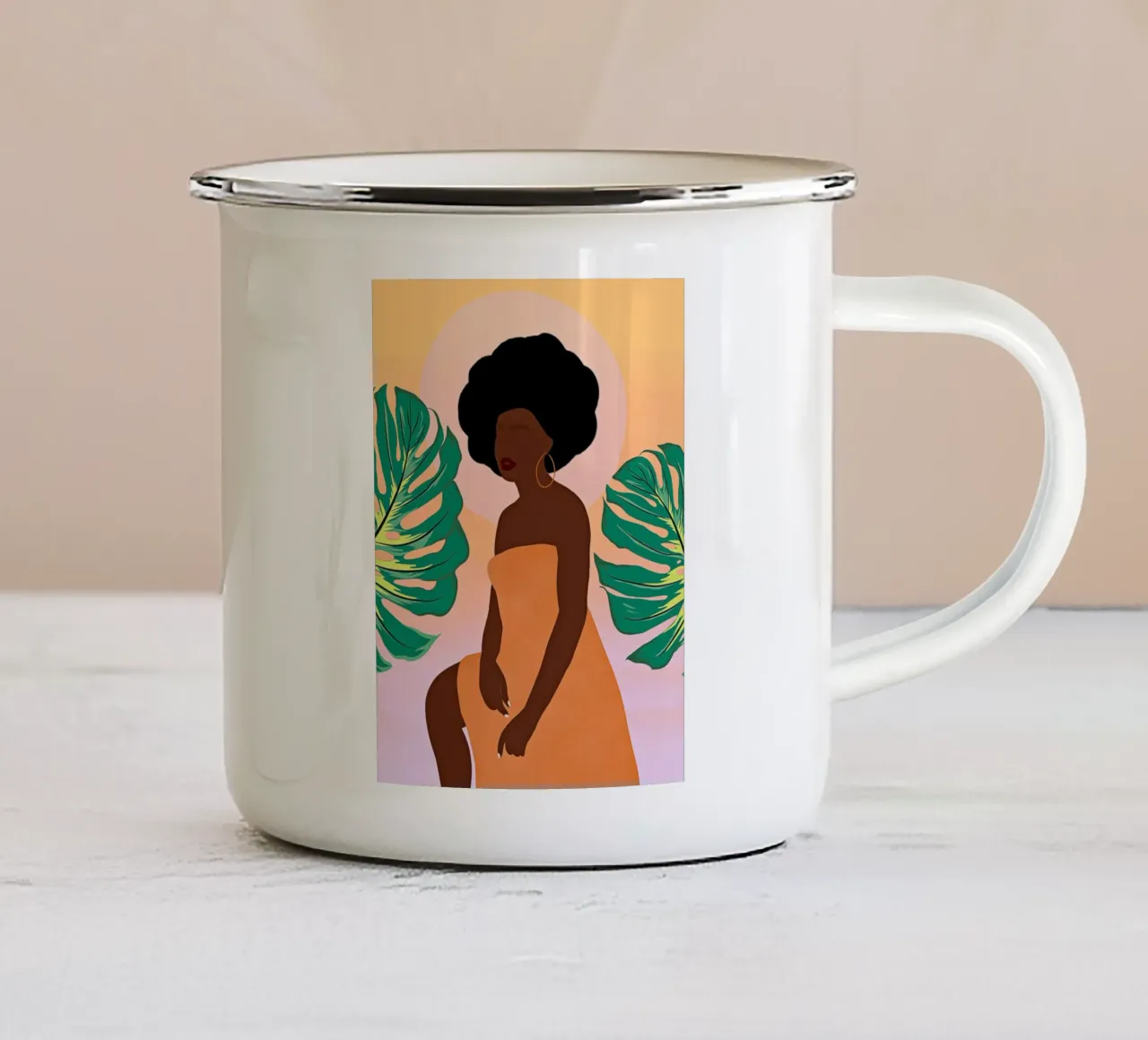 Afro Momentum tazza in smalto da Mathudace Créas