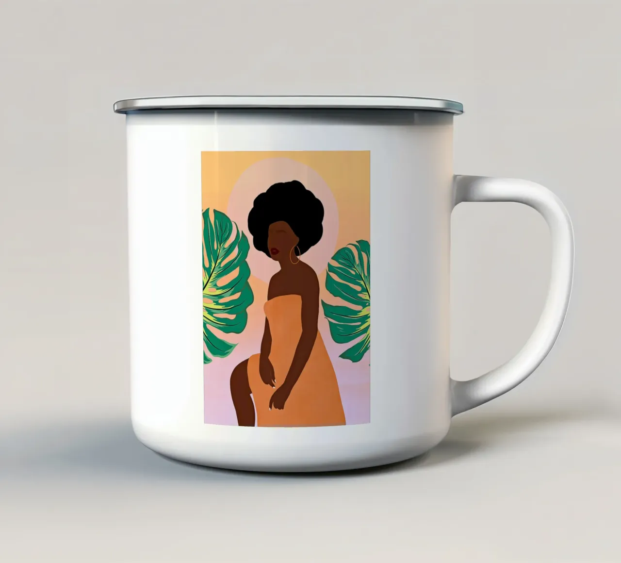 Afro Momentum tazza in smalto da Mathudace Créas