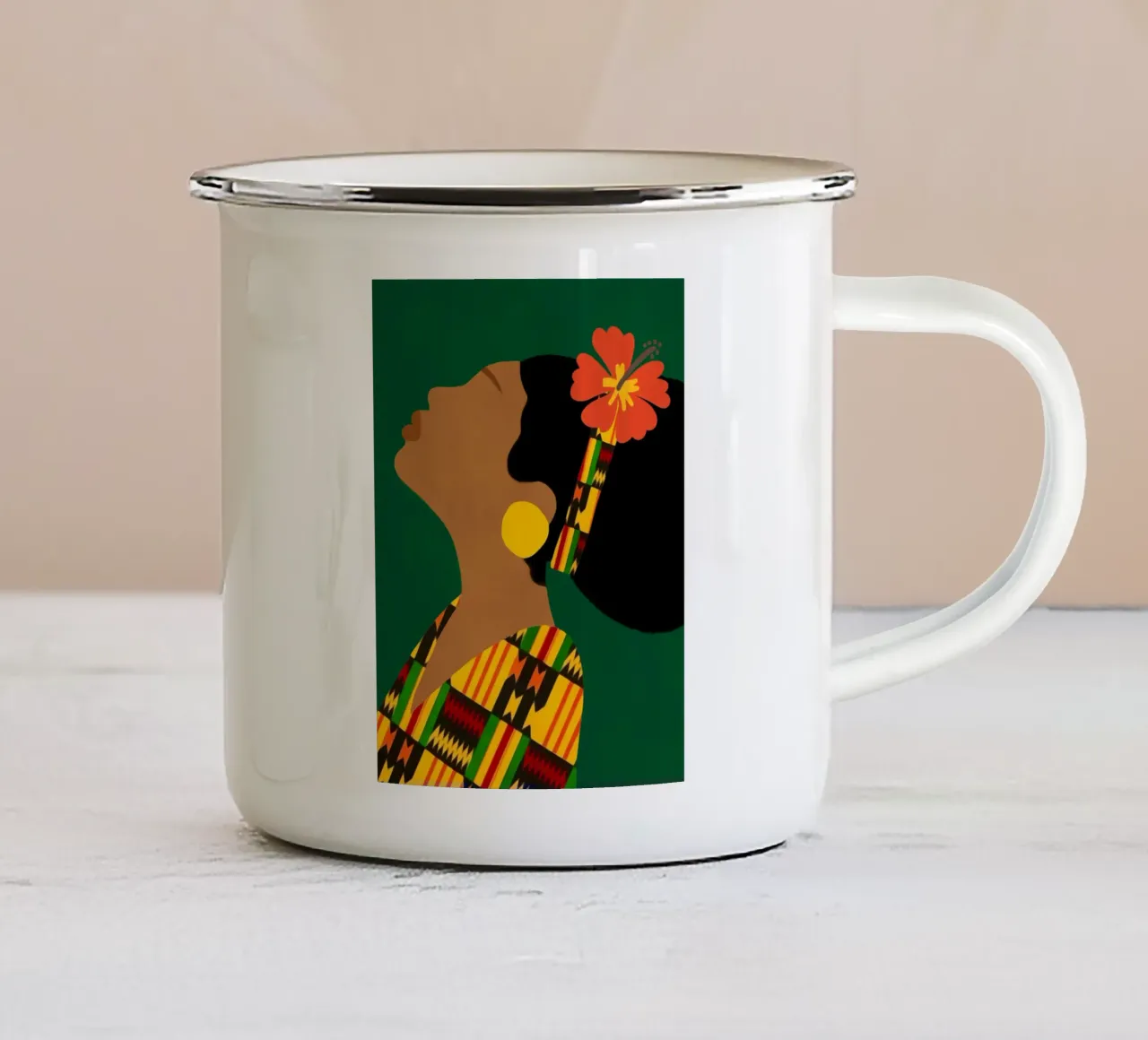 Afro Bold tazza in smalto da Mathudace Créas