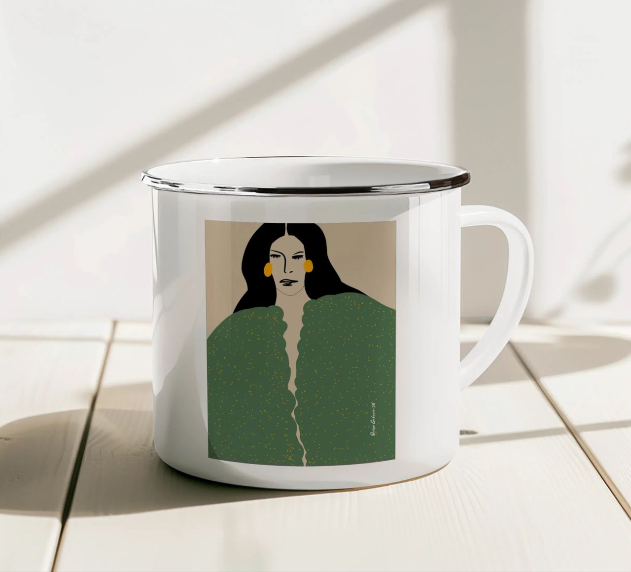 Silent Reflections tazza in smalto da Mike Leymi