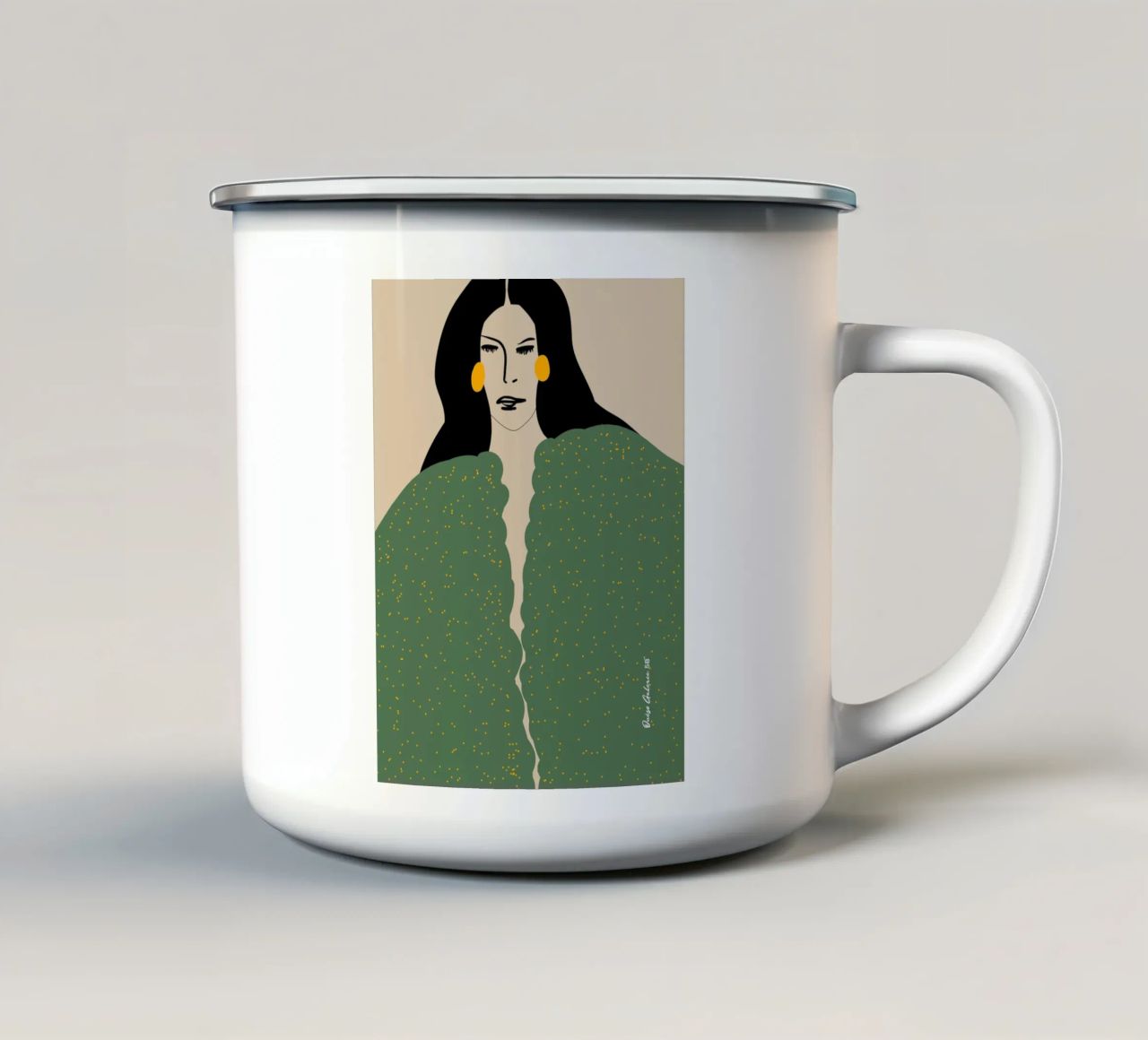 Silent Reflections tazza in smalto da Mike Leymi
