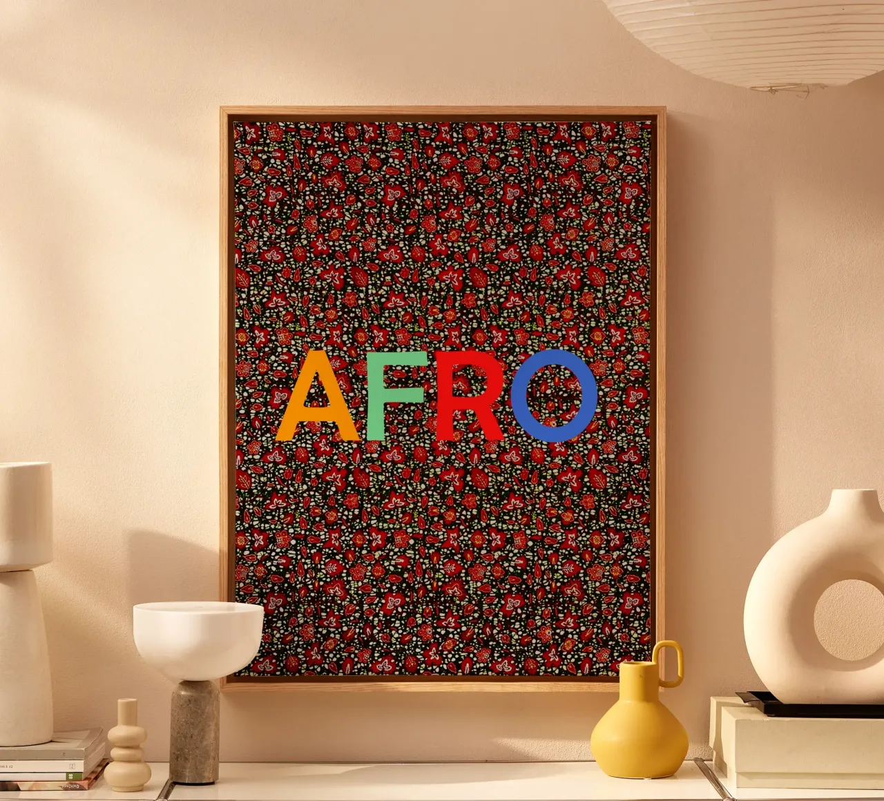 Afro canvas met Baklijst van Mathudace Créas