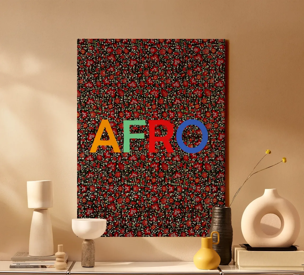 Afro canvas met Baklijst van Mathudace Créas