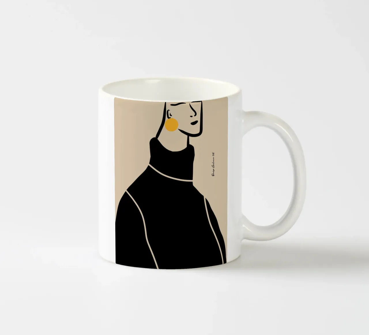 Hushed Waves Keramik Tasse von Mike Leymi