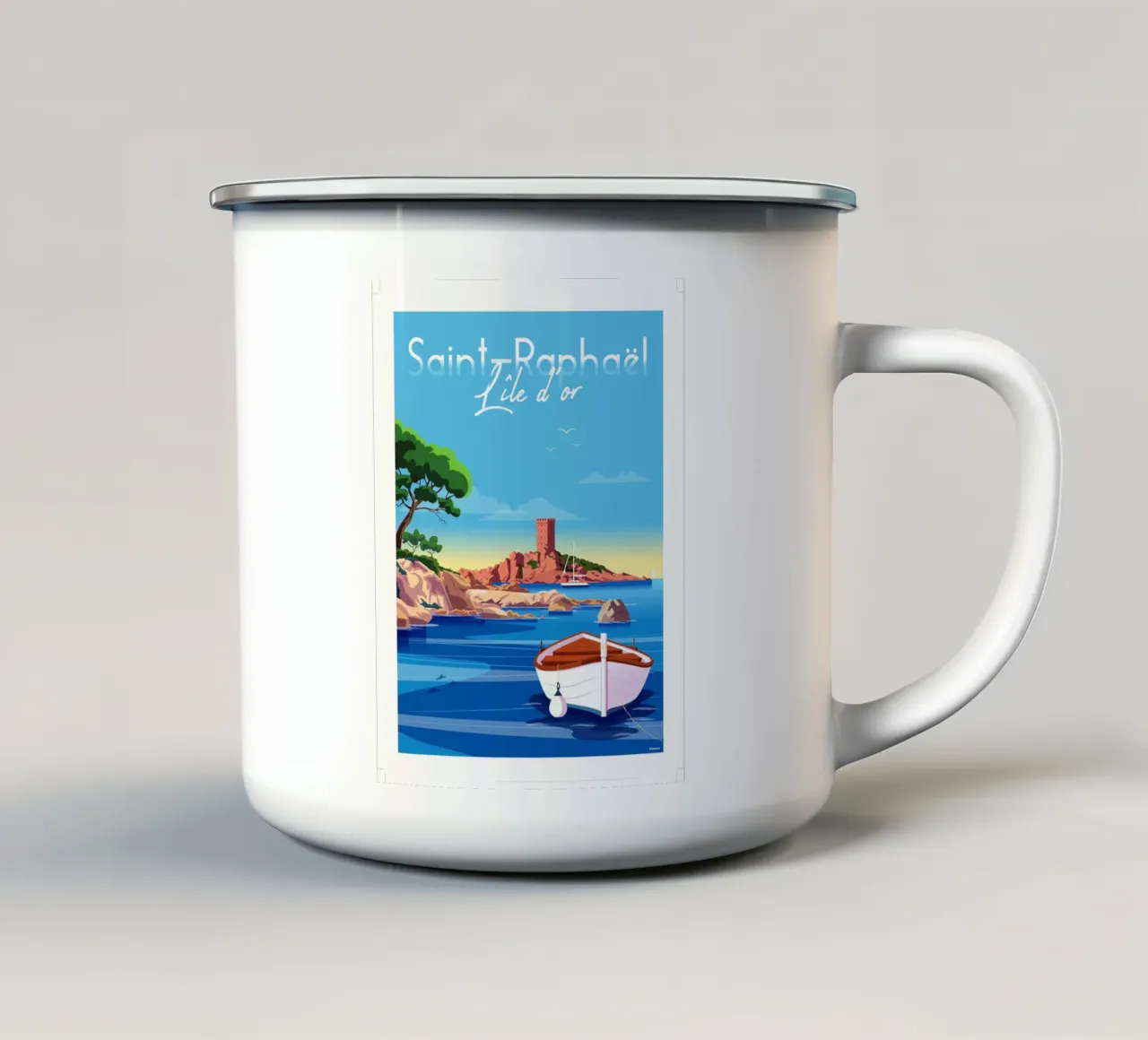 saint Raphaël Île d'or tazza in smalto da Raphaël Delerue
