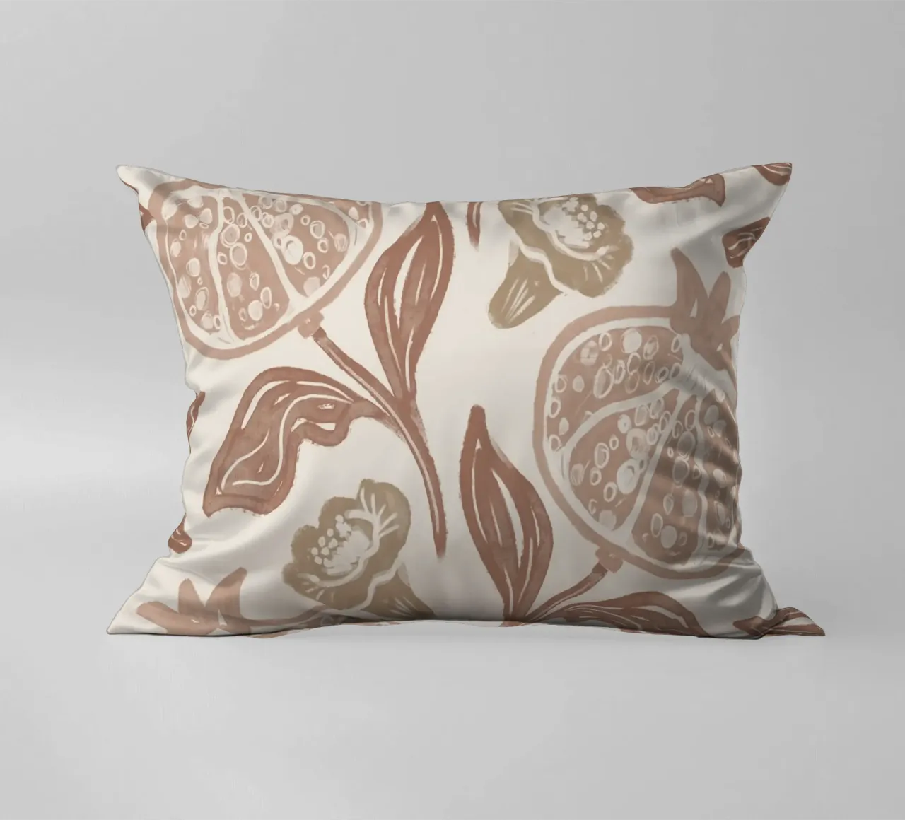 Pomegranates Pattern - Mocha Mousse cuscino da anisillustration