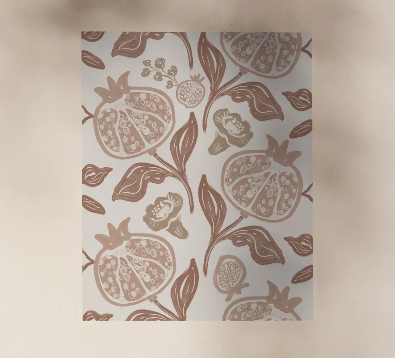 Pomegranates Pattern - Mocha Mousse Backlit Folie von anisillustration