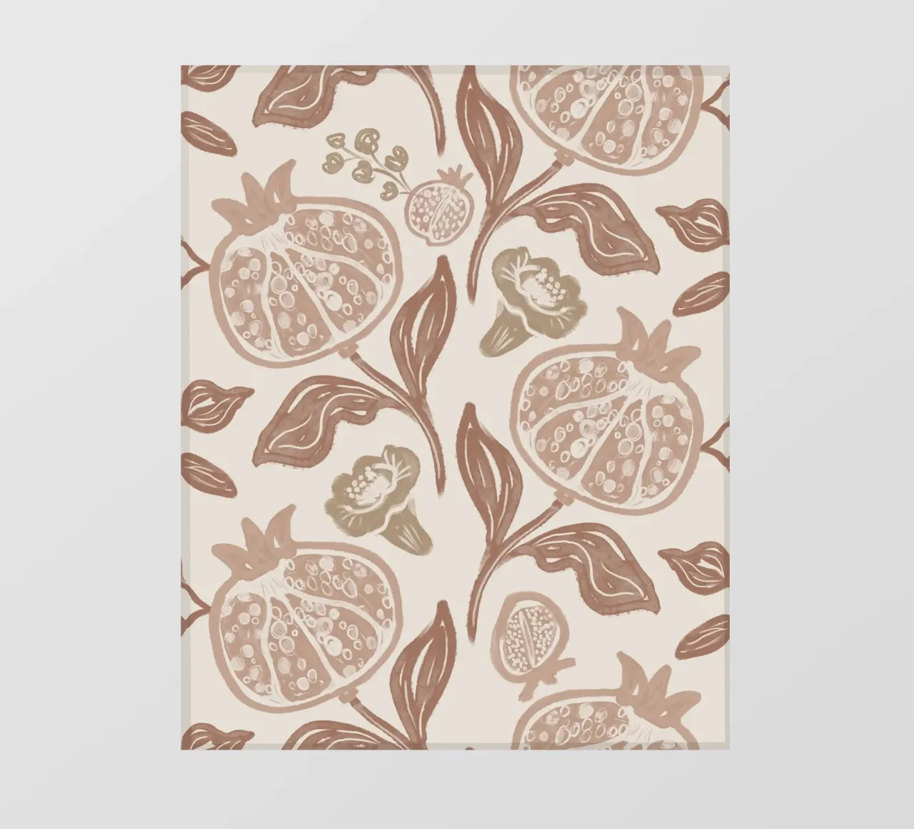 Pomegranates Pattern - Mocha Mousse telo in pvc da anisillustration