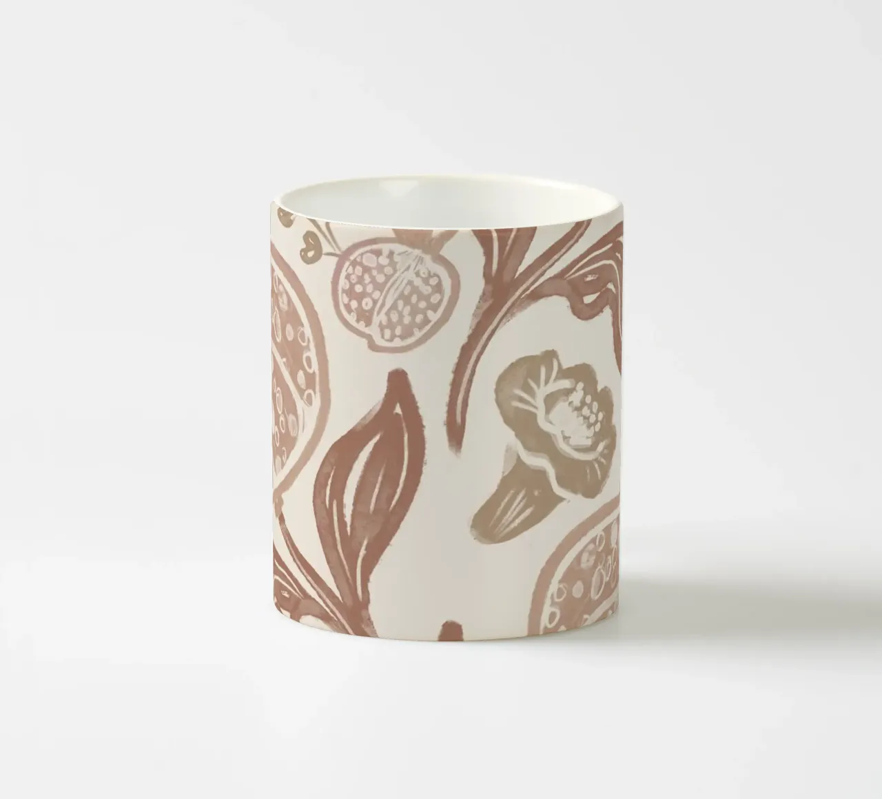 Pomegranates Pattern - Mocha Mousse keramische mok van anisillustration