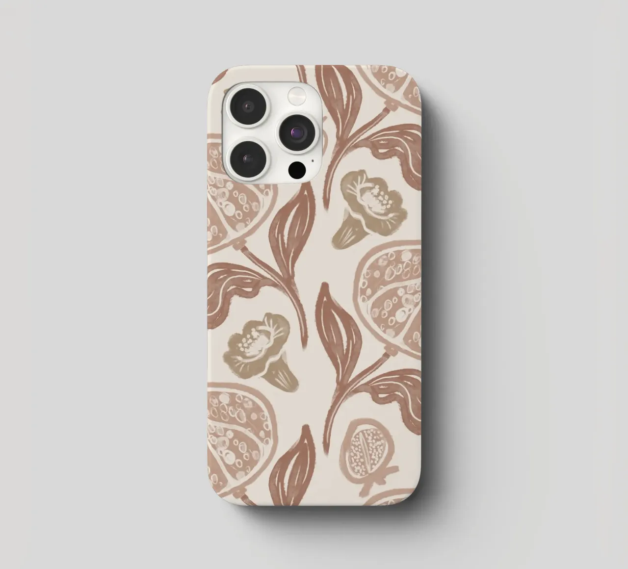 Pomegranates Pattern - Mocha Mousse cover iphone da anisillustration