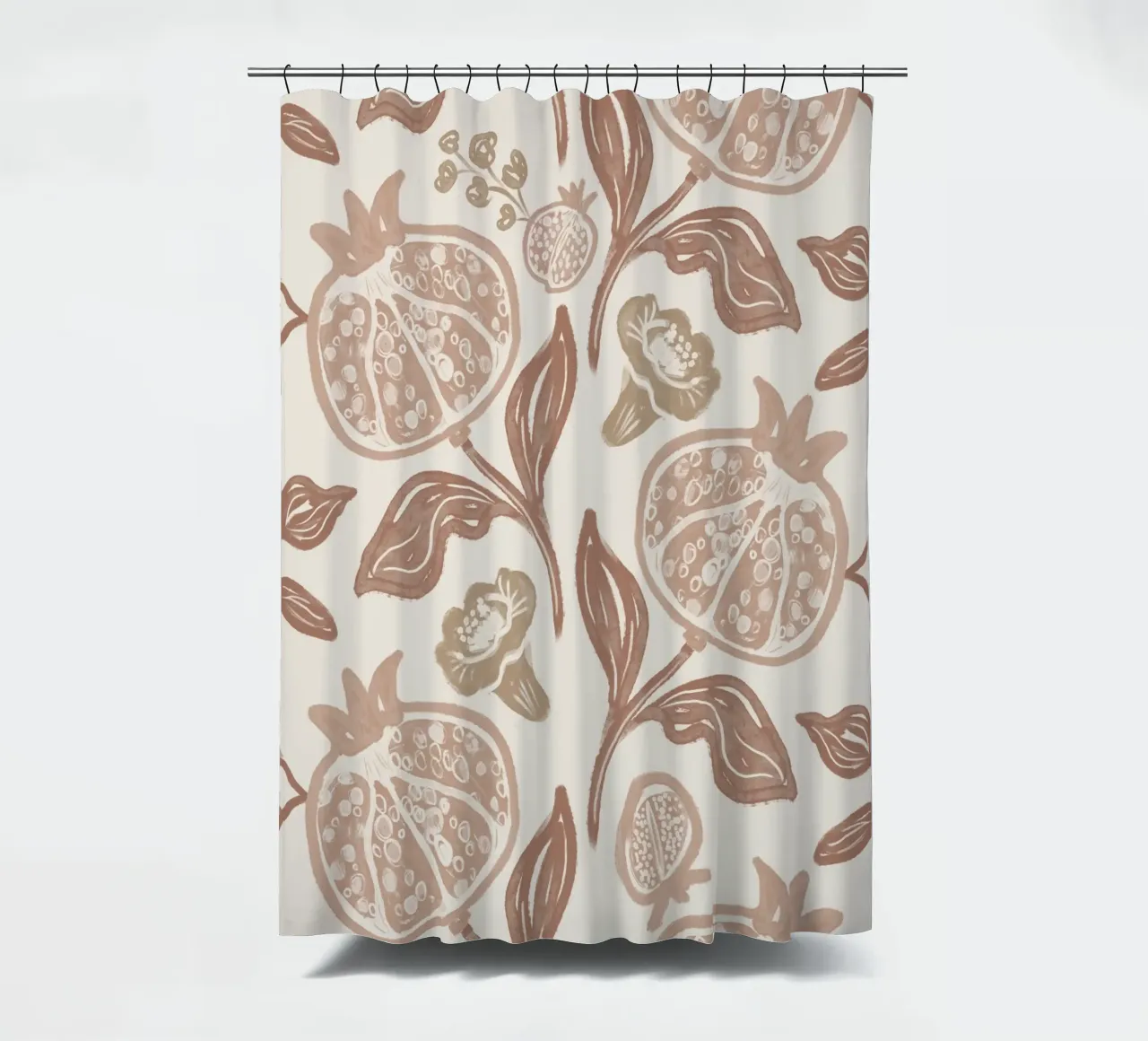 Pomegranates Pattern - Mocha Mousse tenda da doccia da anisillustration