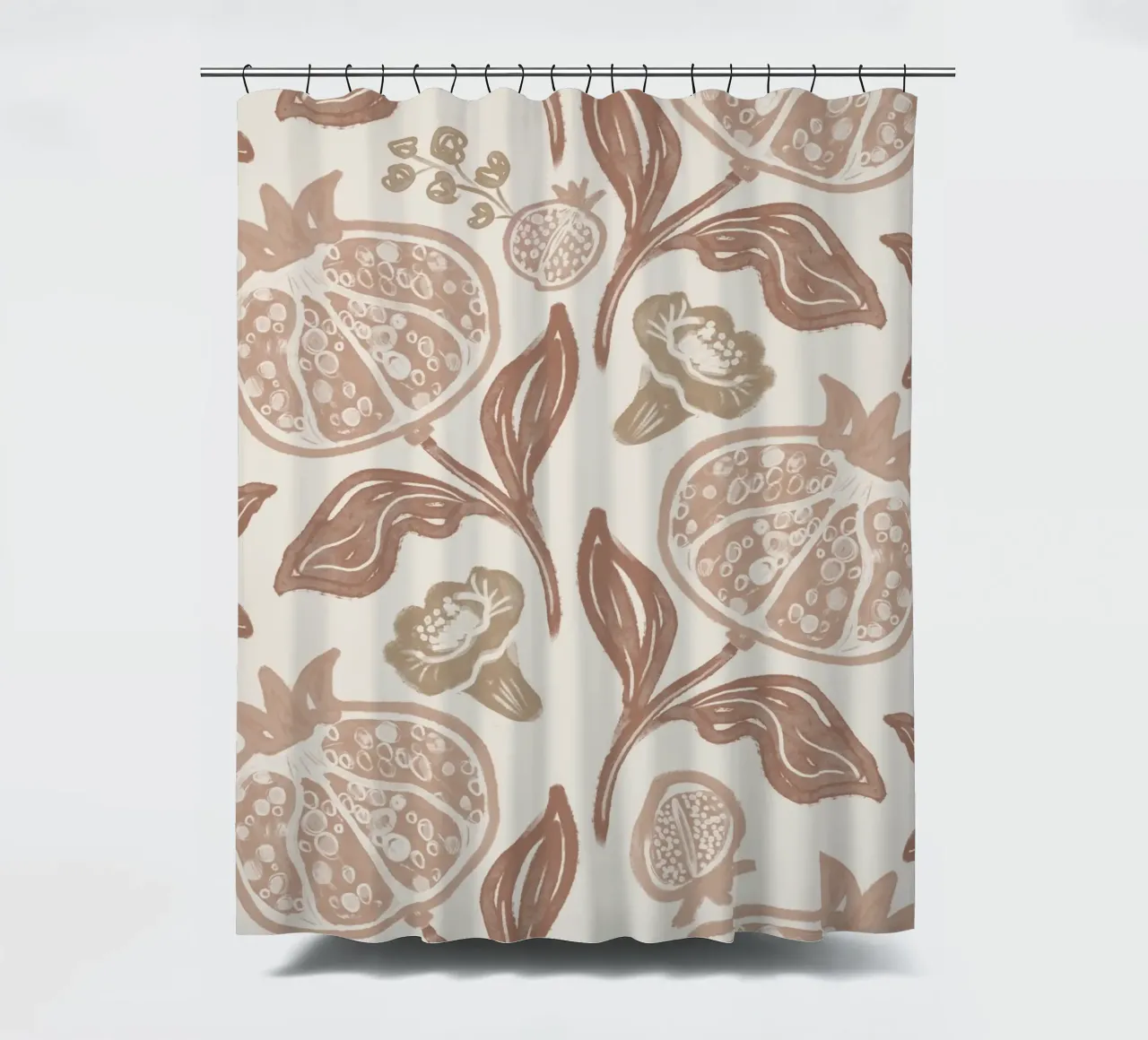 Pomegranates Pattern - Mocha Mousse tenda da doccia da anisillustration