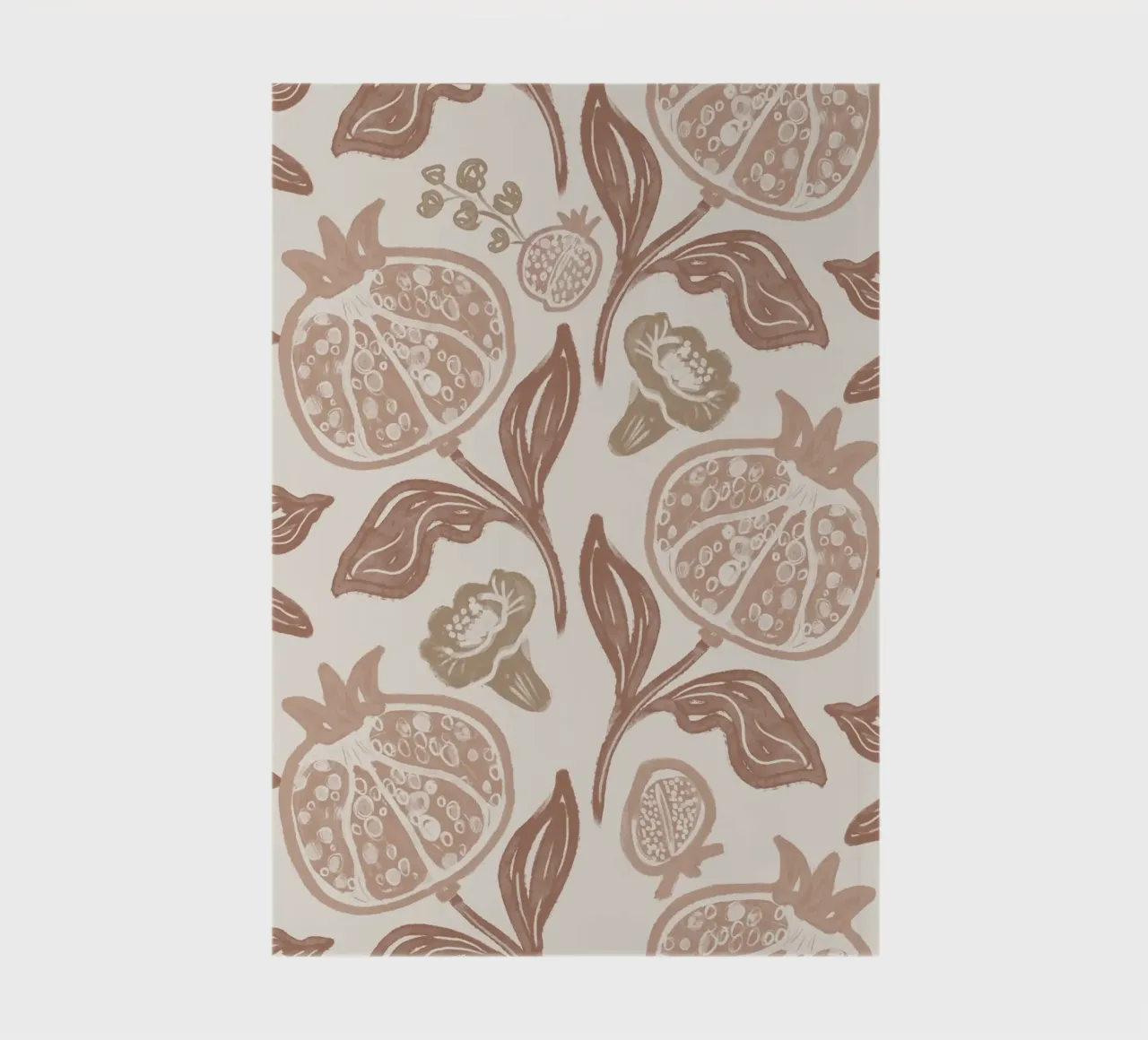 Pomegranates Pattern - Mocha Mousse diario da anisillustration