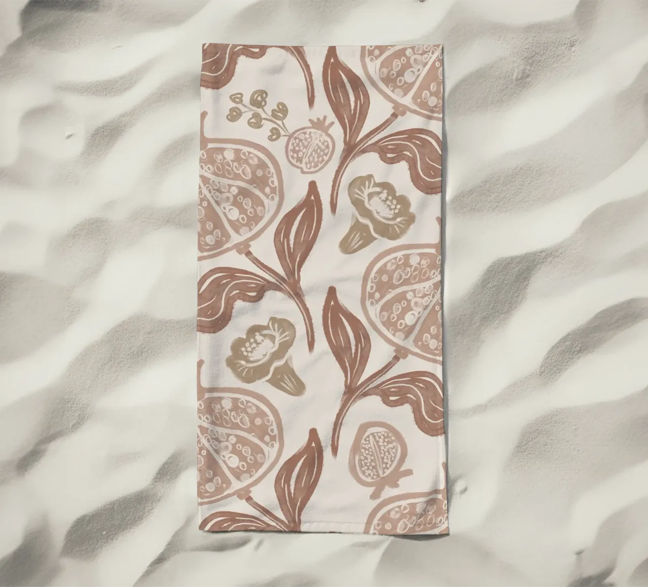 Pomegranates Pattern - Mocha Mousse telo mare da anisillustration