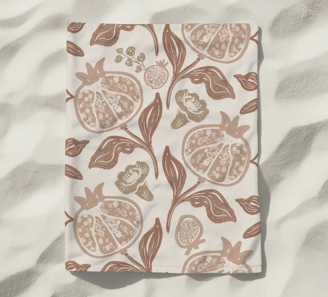 Pomegranates Pattern - Mocha Mousse telo mare da anisillustration