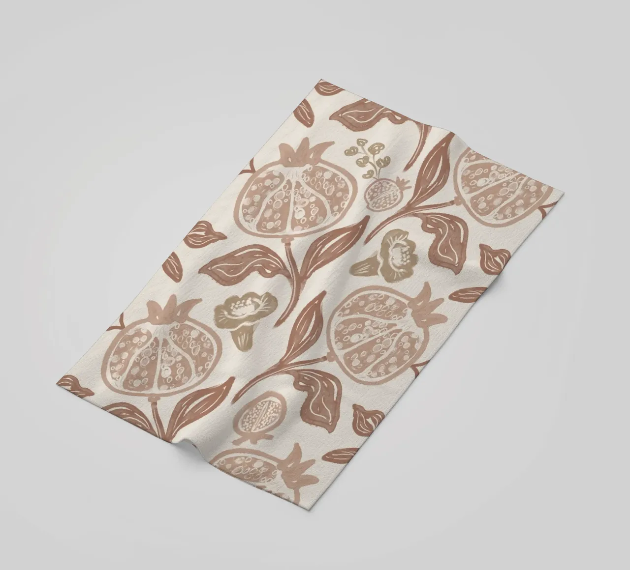 Pomegranates Pattern - Mocha Mousse telo mare da anisillustration