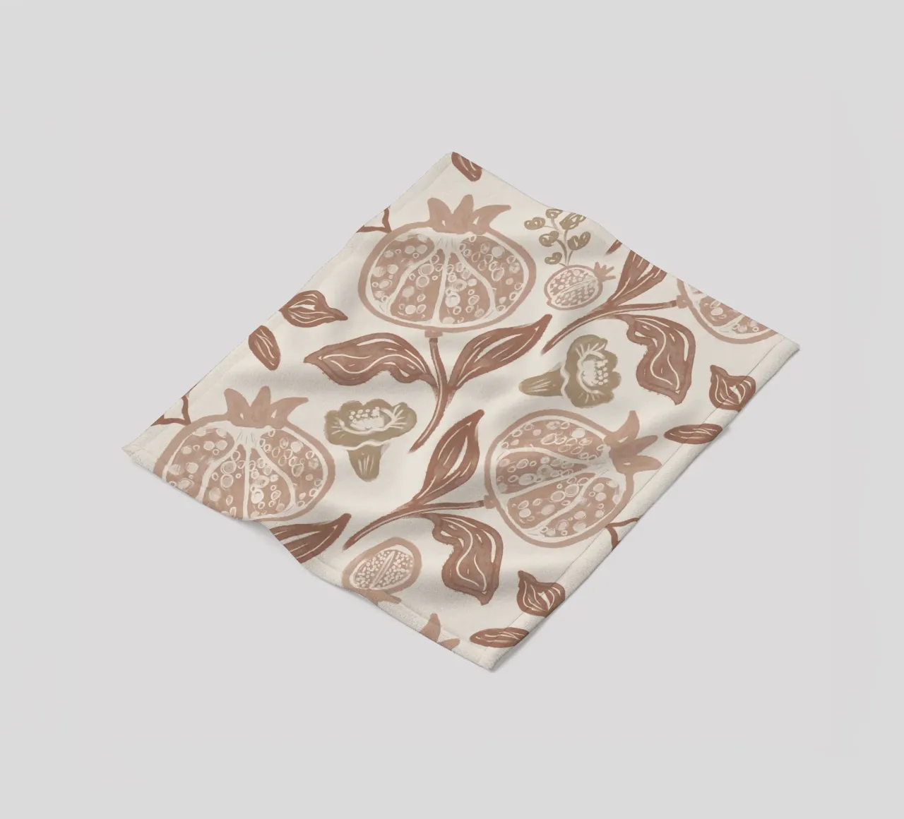 Pomegranates Pattern - Mocha Mousse coperta in pile da anisillustration