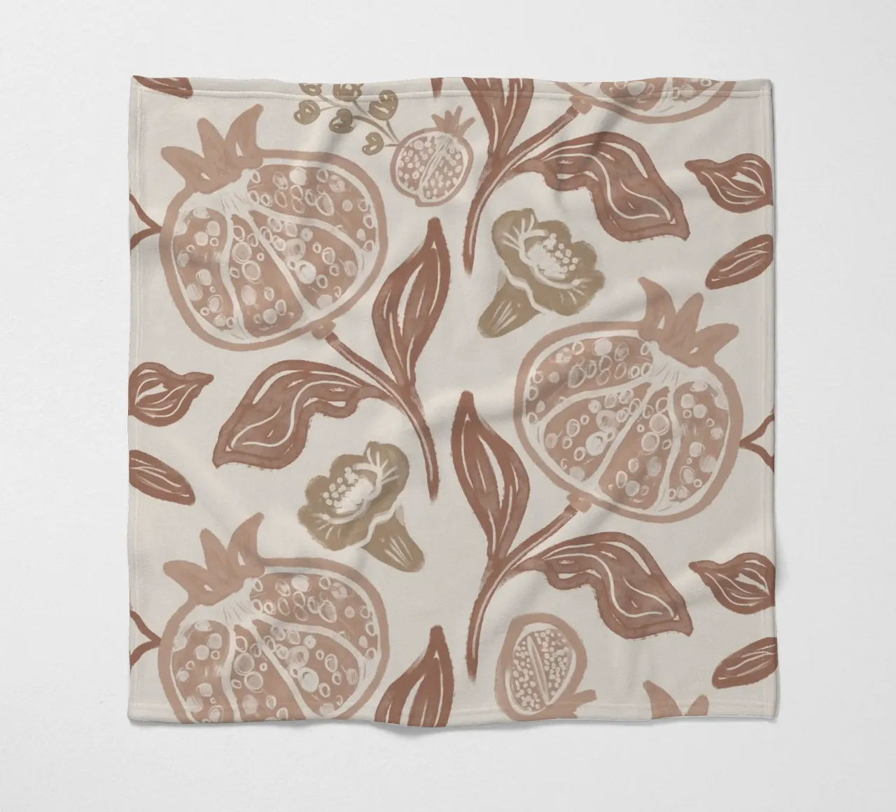 Pomegranates Pattern - Mocha Mousse coperta in pile da anisillustration