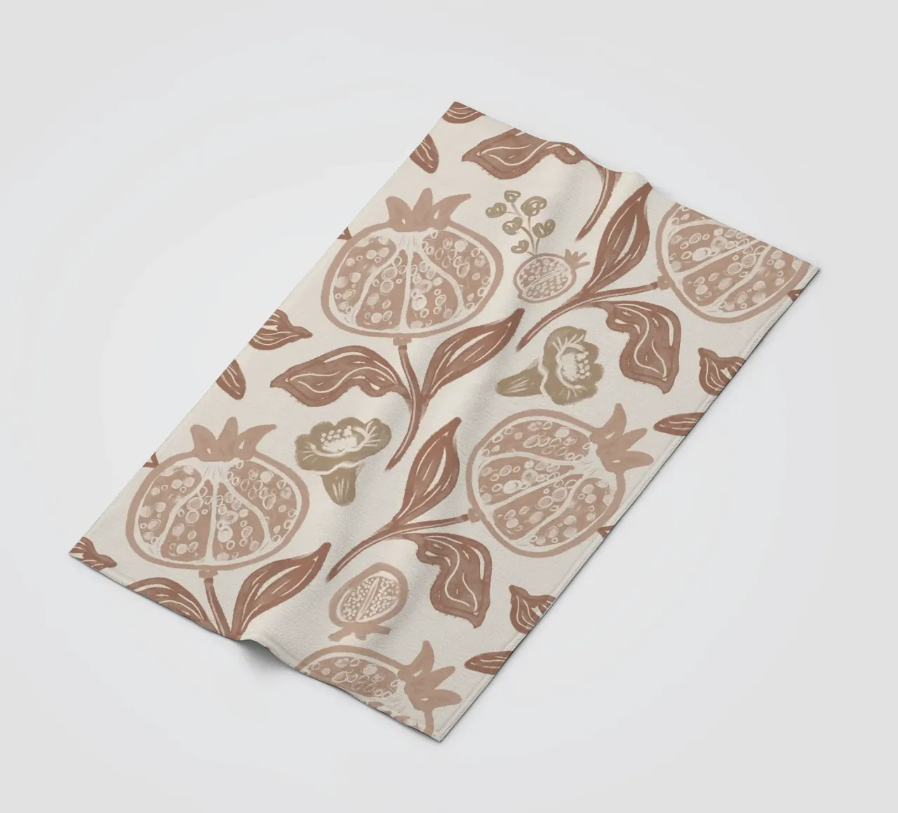 Pomegranates Pattern - Mocha Mousse coperta in pile da anisillustration
