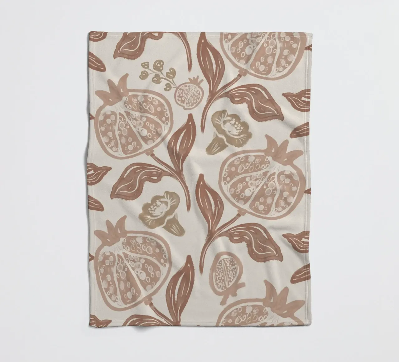 Pomegranates Pattern - Mocha Mousse coperta in pile da anisillustration