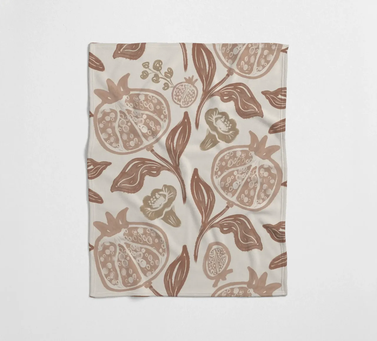 Pomegranates Pattern - Mocha Mousse fleecedeken van anisillustration