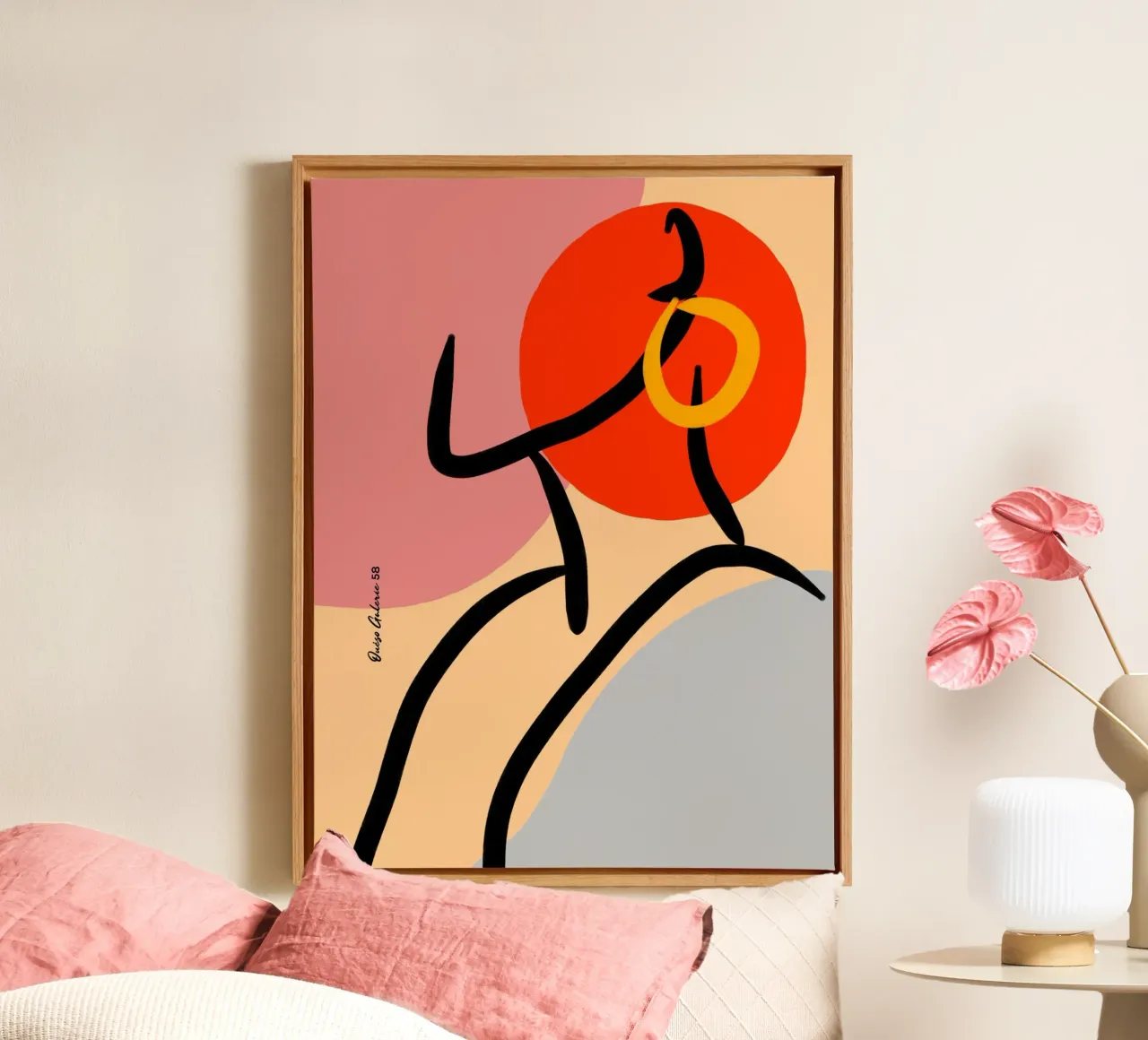 Dancing Hues canvas met Baklijst van Mike Leymi