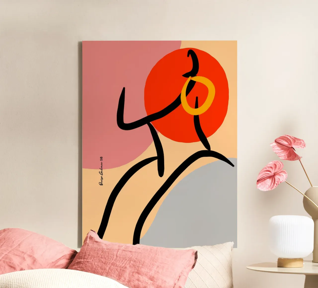 Dancing Hues canvas met Baklijst van Mike Leymi