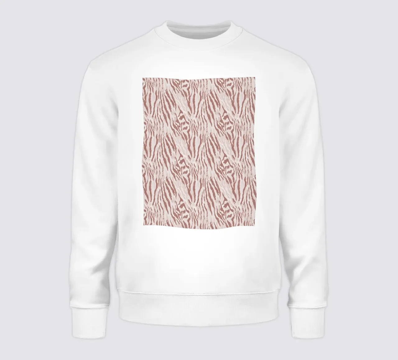 Zebra tijger dierenprint in mokka mousse bruin Boho Chic Y2K sweatshirt van Gentle Echoes Art