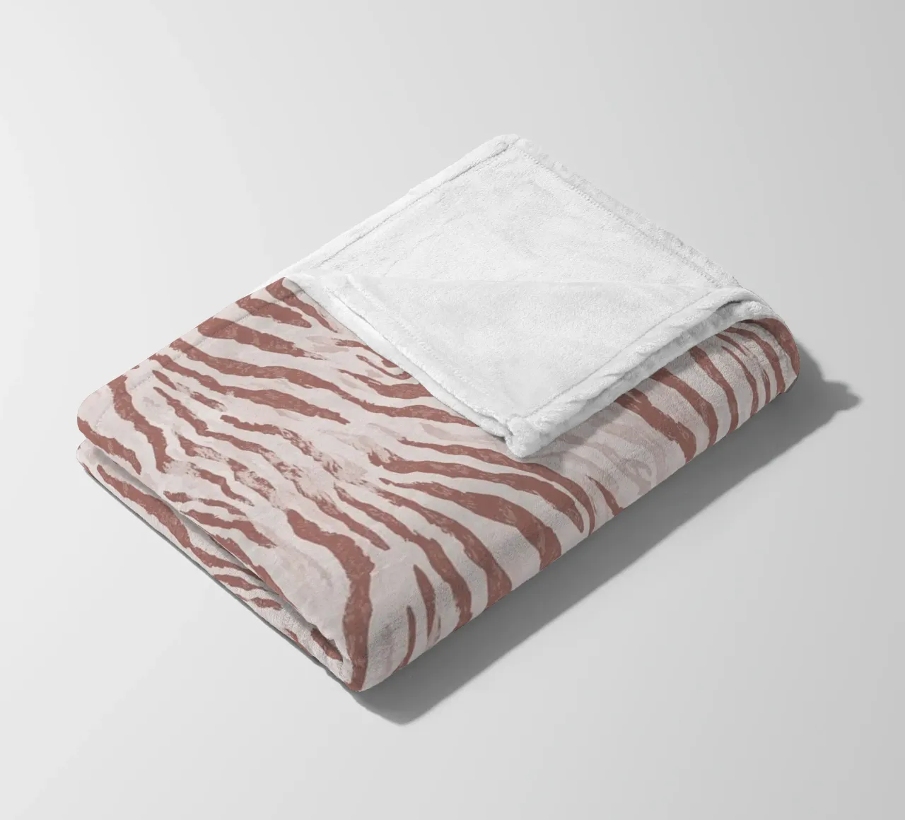 Zebra tijger dierenprint in mokka mousse bruin Boho Chic Y2K fleecedeken van Gentle Echoes Art