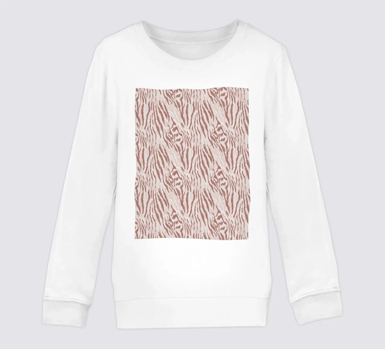 Zebra Tiger Animal Print In Mocha Mousse Brown Boho Chic Y2K kids sweatshirt by Gentle Echoes Art